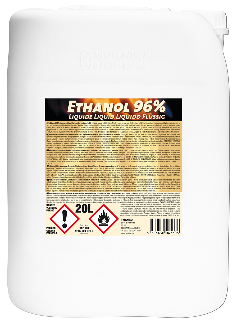 Ethanol 96% en bidon de 20 L