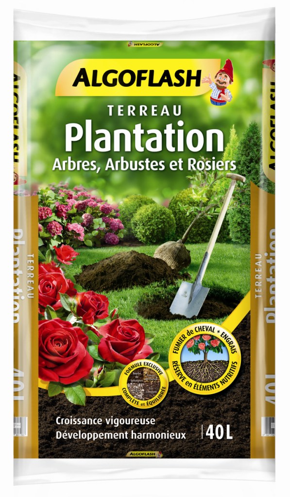 terreau plantation, arbres, arbustes, rosiers 40 l - COMPO ALGOFLASH