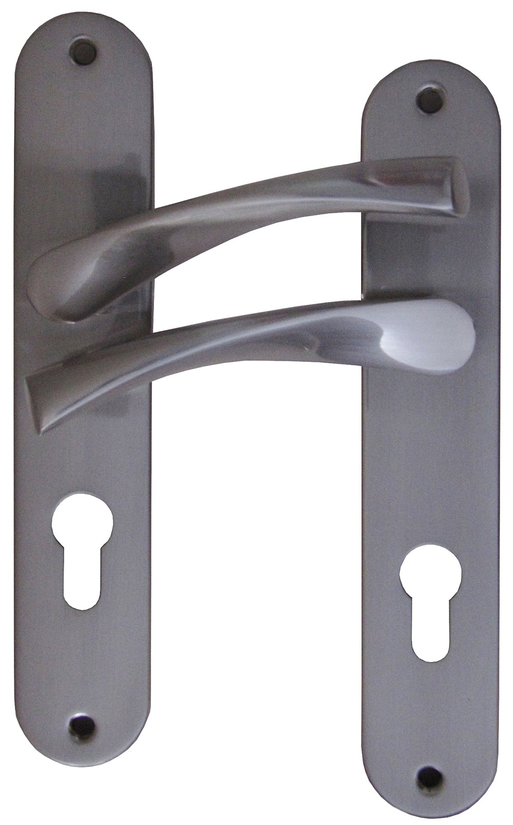 Poignées de porte à cylindre Léon aluminium acier nickelé - B BEAUTY