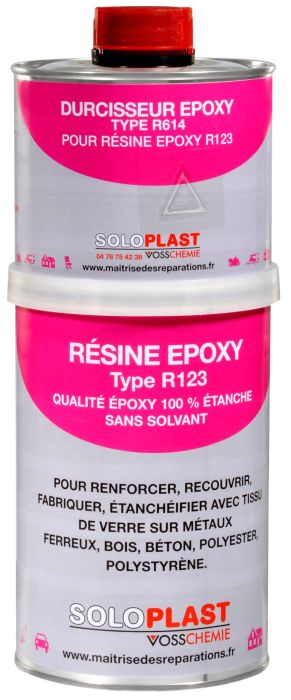 Résine Epoxy Recouvrement R123 1kg - SOLOPLAST - le Club