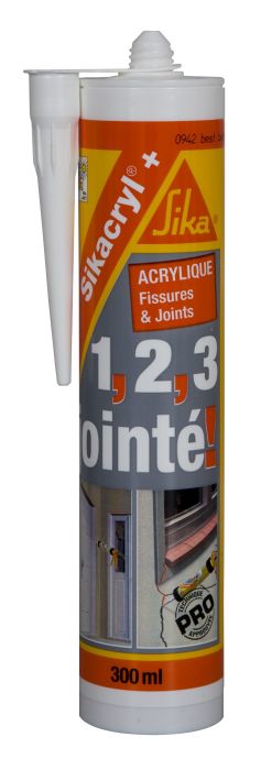 MASTIC ACRYLIQUE GRIS SILICONE 300 ML JOINT FISSURES MENUISERIE MACONNERIE