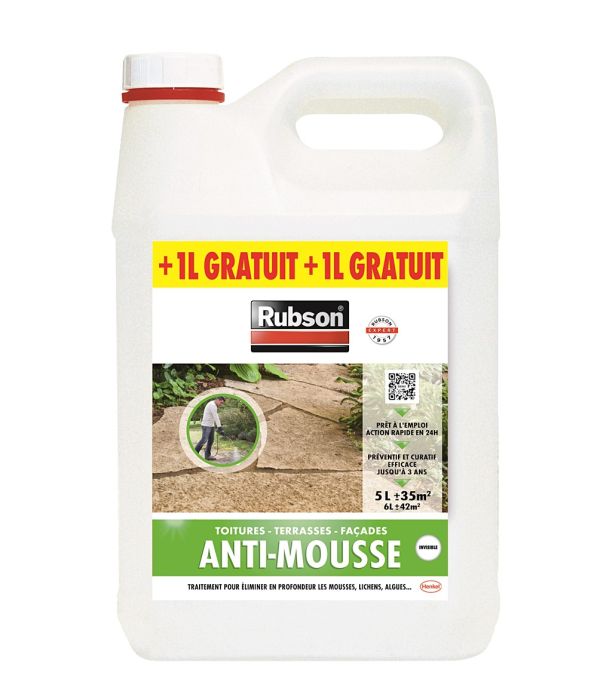 Traitement anti-Mousse Bidon 5l+1l Gratuit - RUBSON - le Club