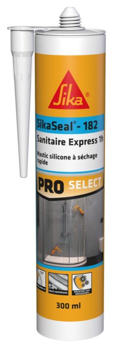 Mastic silicone Sanitaire Express 1h SikaSeal-182 Blanc 300ml