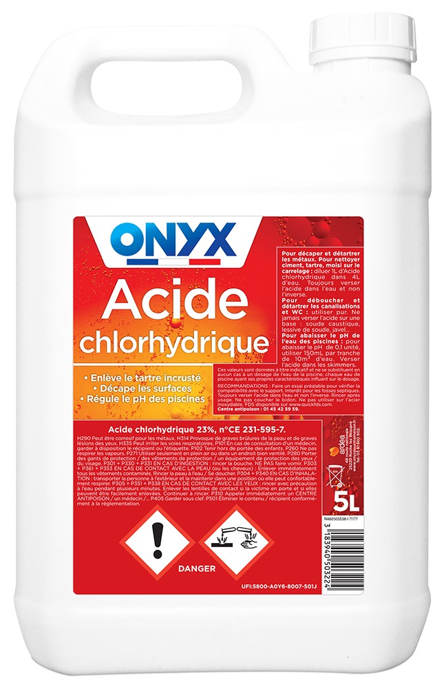Acide Chlorhydrique 23% 5L - ONYX