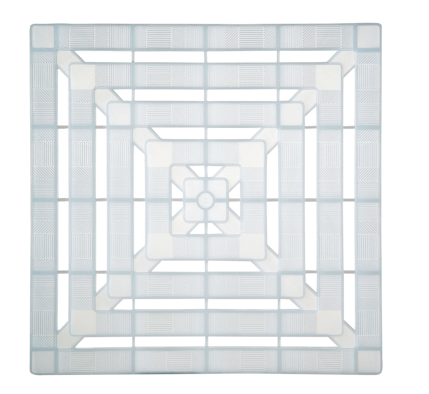 Caillebotis 55x55 cm Square coloris blanc transparent - GALEDO