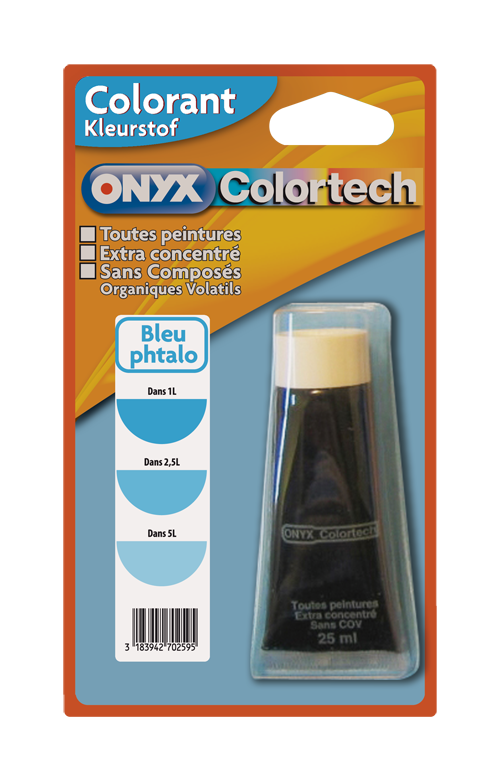 Colorant universel pour peinture Bleu phtalo 25ml - ONYX COLORTECH