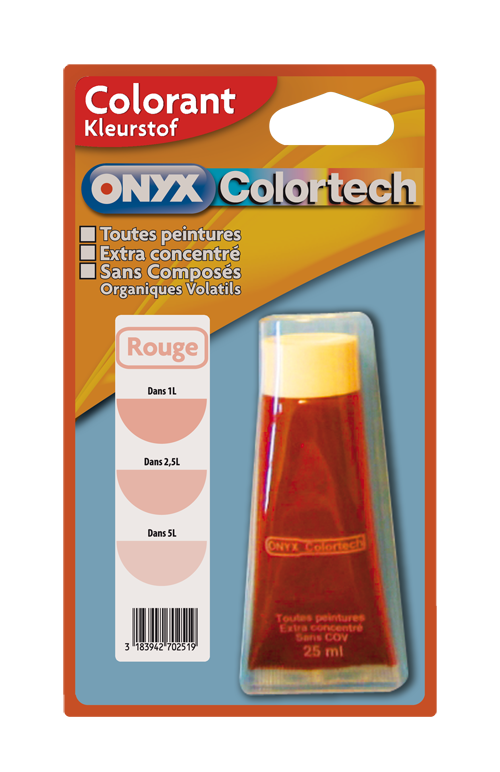 Colorant universel pour peinture Rouge 25ml - ONYX COLORTECH