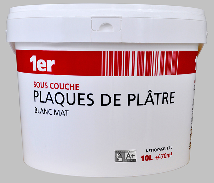 Peinture Sous-couche Plaque de Plâtre 10L Blanc - 1ER