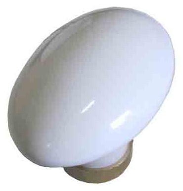 Bouton ovale simple porcelaine blanc 6mm - CHAINEY