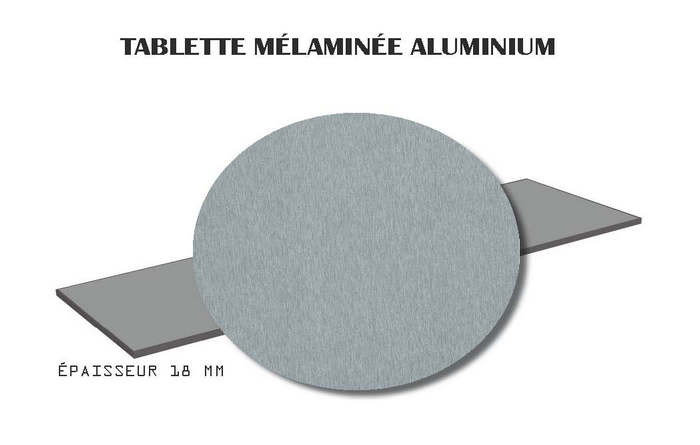 Tablette mélaminée Aluminium 18mm 250x50cm