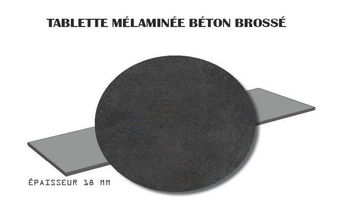 Tablette mélaminée Béton Brossé 18mm 120x20cm